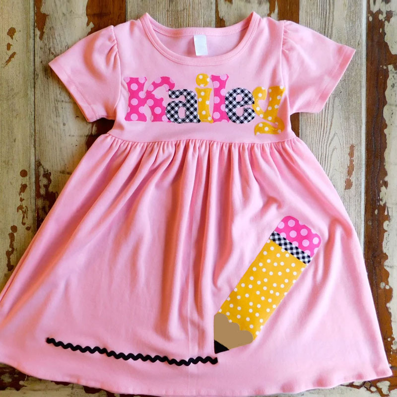 Back to School Personalized Letters Dress
