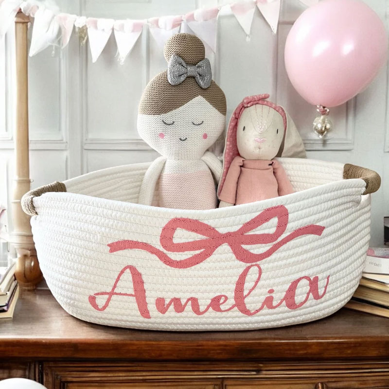 Beautiful Bow Birthday Gift Basket Baby Shower Basket