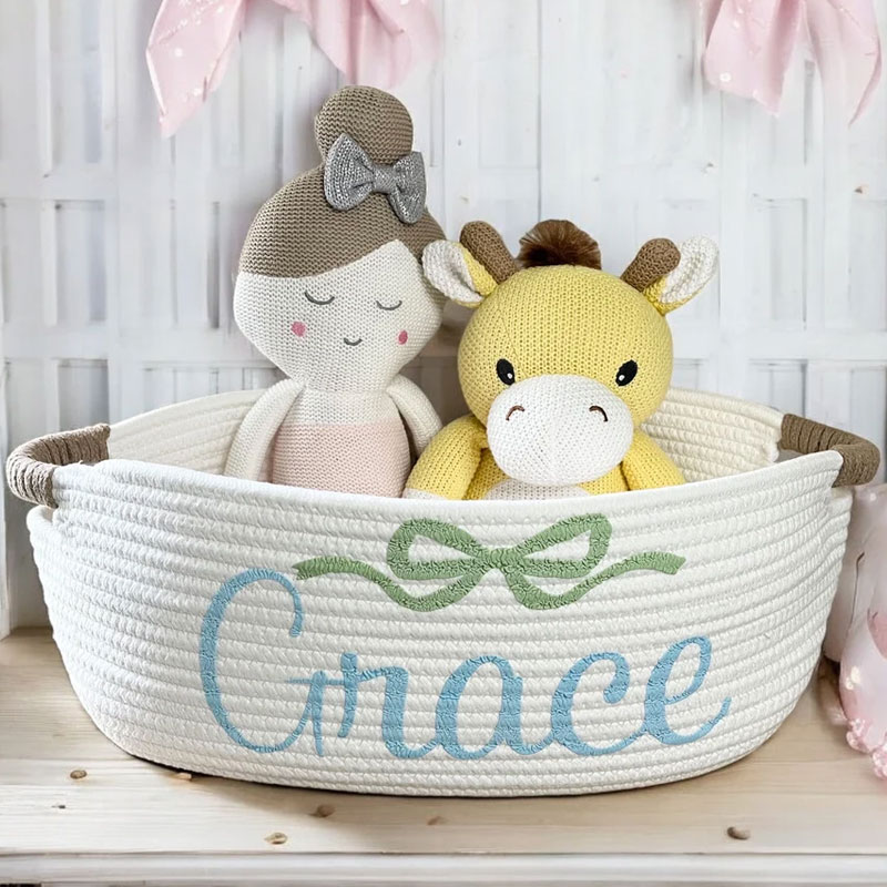 Beautiful Bow Birthday Gift Basket Baby Shower Basket