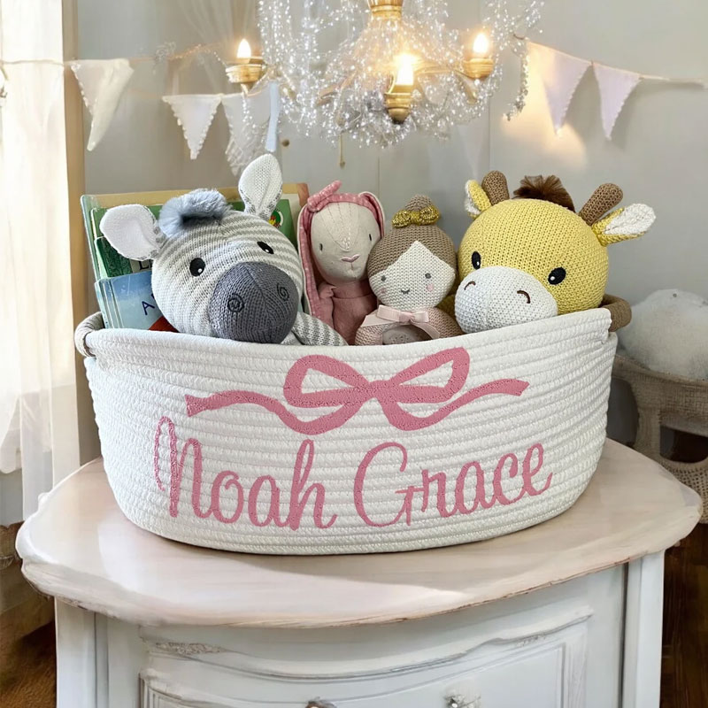 Beautiful Bow Birthday Gift Basket Baby Shower Basket