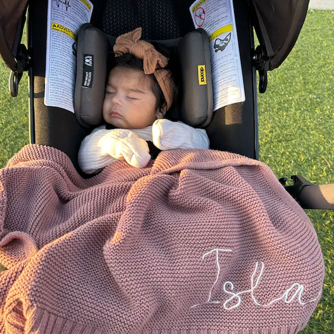 Embroidered Knit Baby Blanket