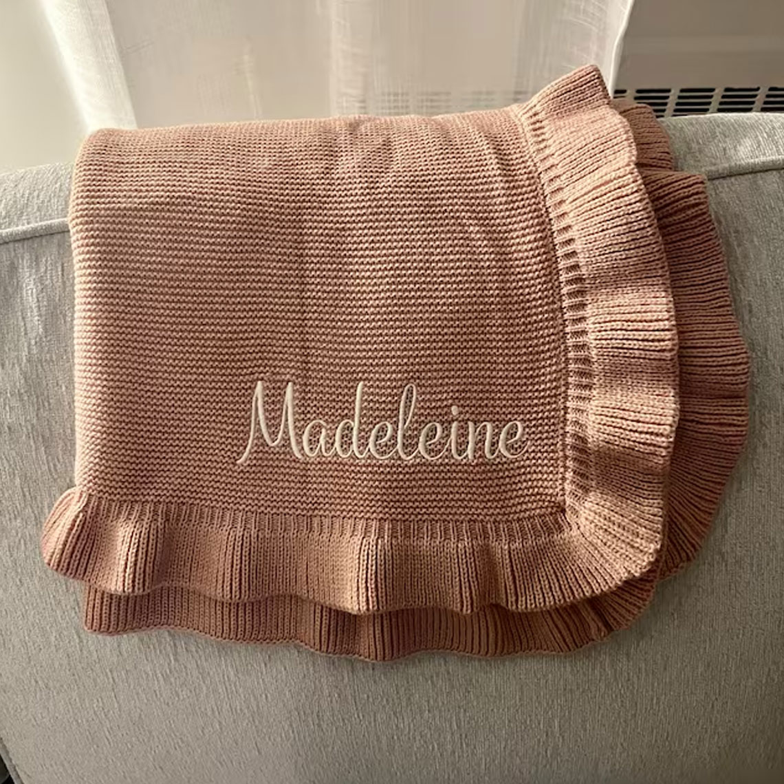 Embroidered Knit Baby Blanket