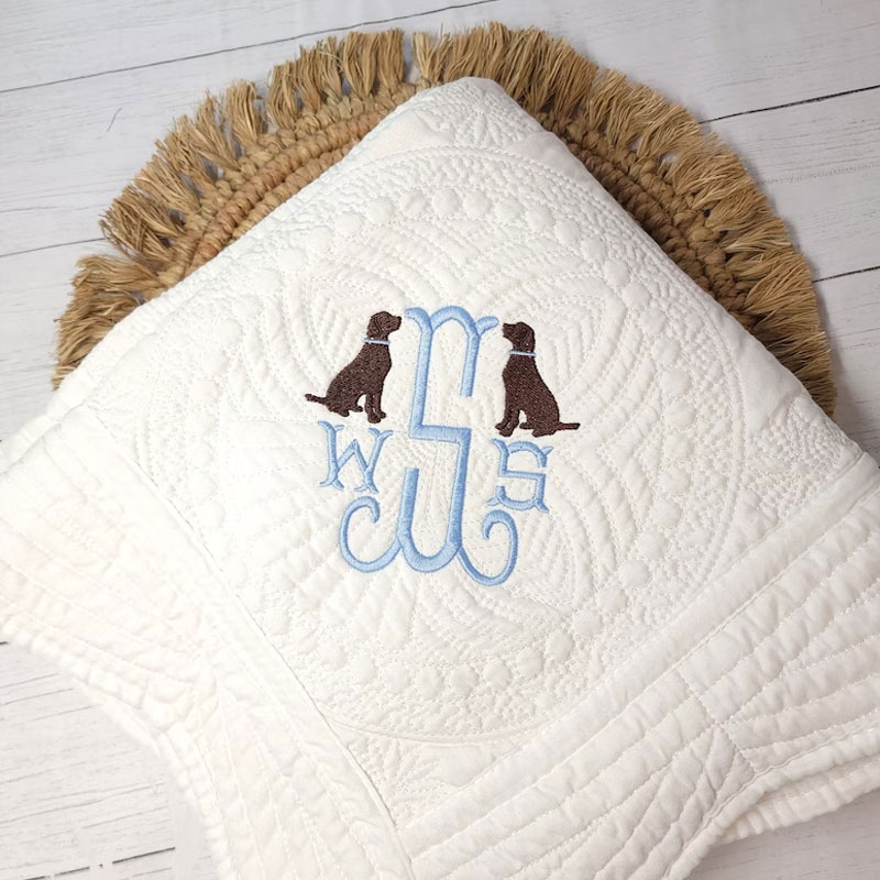 Boy monogram baby quilt boy new baby gift