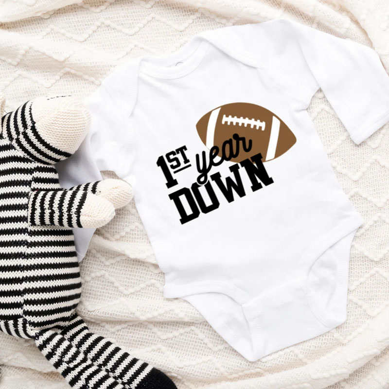 Boys Football First Birthday Onesie