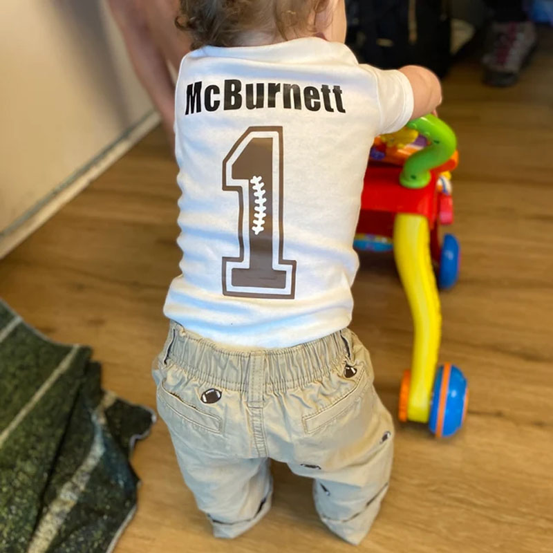 Boys Football First Birthday Onesie