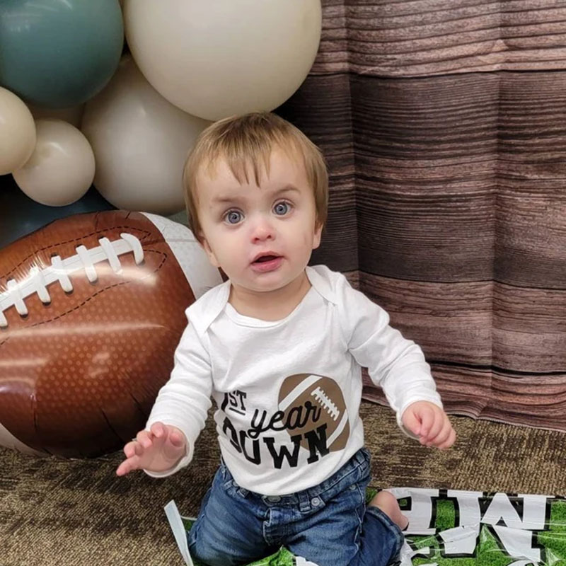 Boys Football First Birthday Onesie