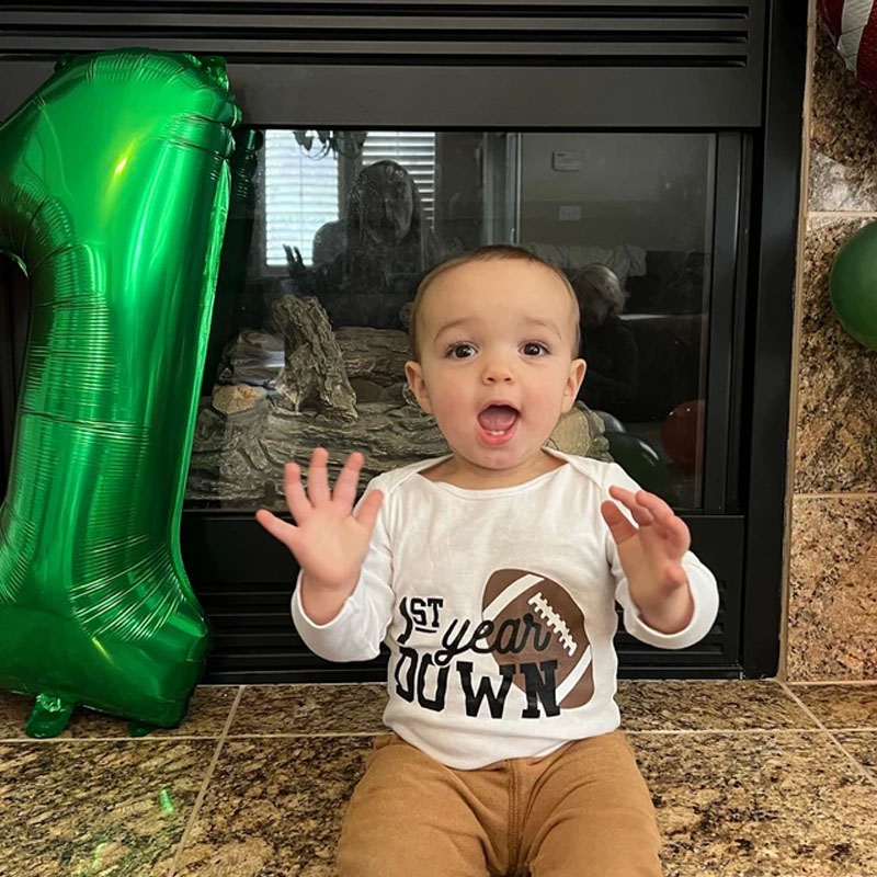 Boys Football First Birthday Onesie