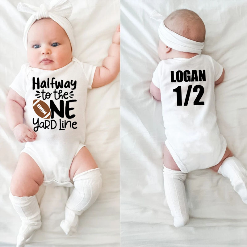 Boys Football Half Birthday Bodysuit
