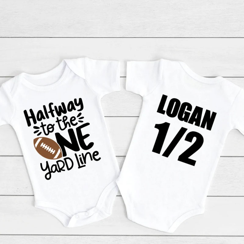 Boys Football Half Birthday Bodysuit