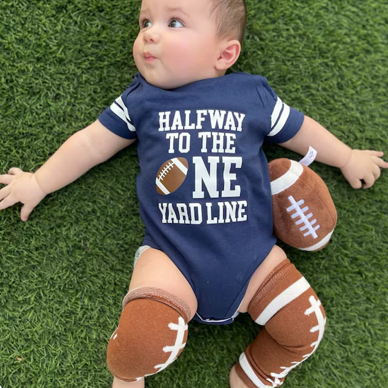 Boys Half Birthday Football Jersey Bodysuit Set