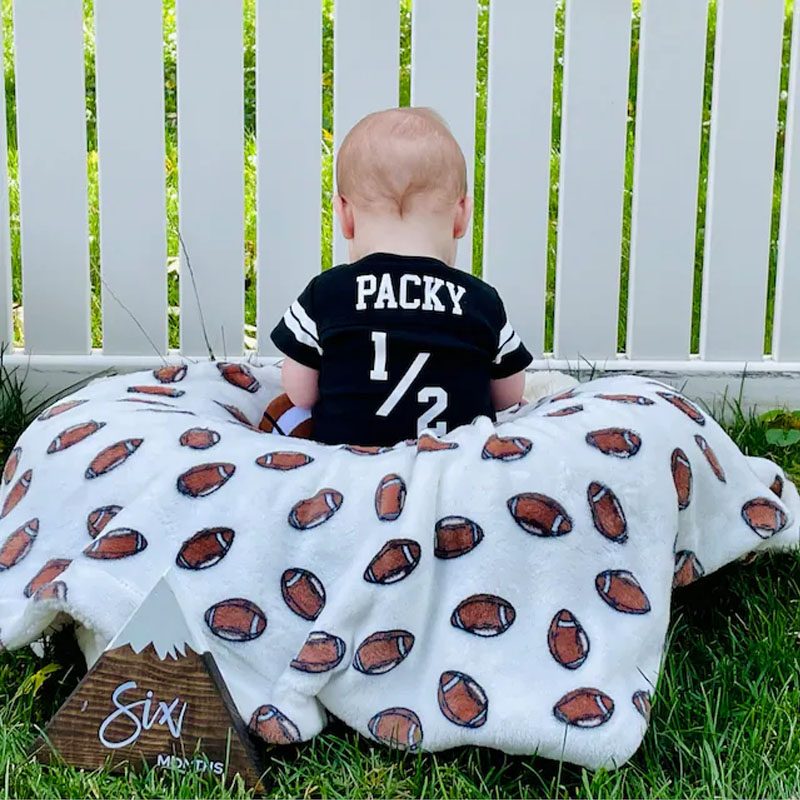 Boys Half Birthday Football Jersey Bodysuit Set