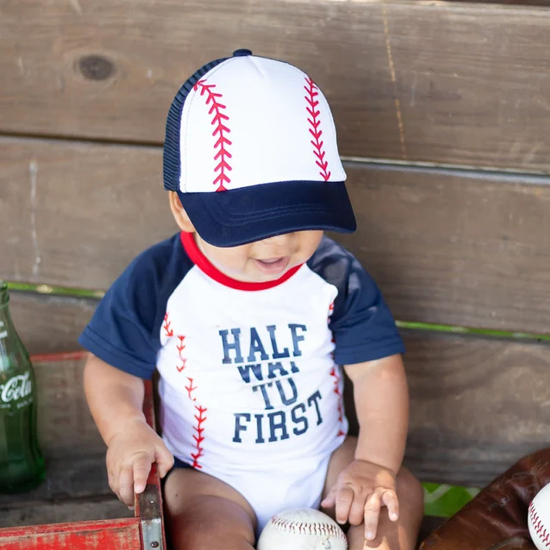 Boys Half Birthday Personalized Baseball Outfit Set