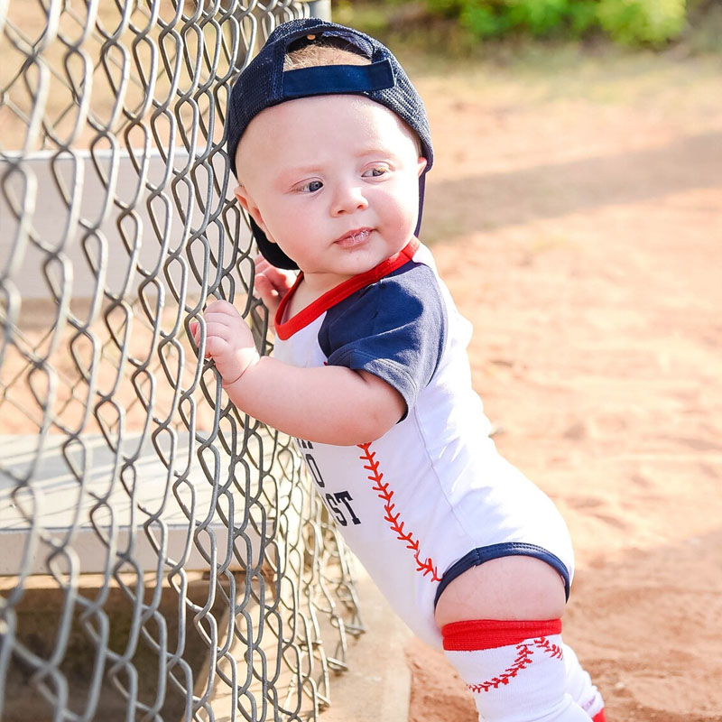 Boys Half Birthday Personalized Baseball Outfit Set