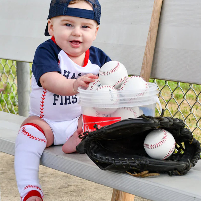 Boys Half Birthday Personalized Baseball Outfit Set