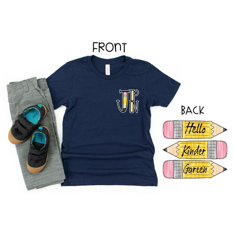 Boys back to school shirt monogram school Tshirt