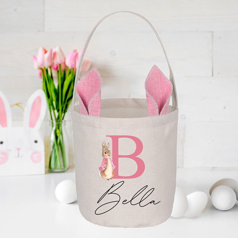 Bunny Easter Basket with Custom Name
