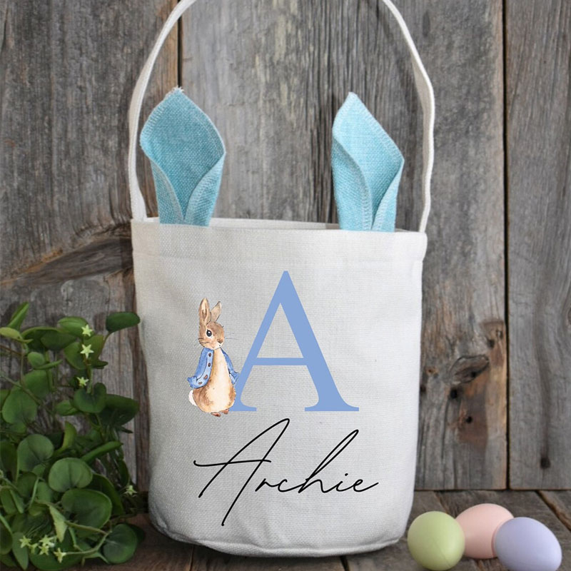 Bunny Easter Basket with Custom Name