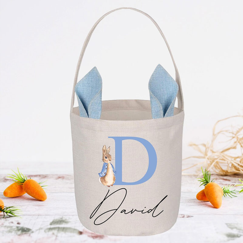 Bunny Easter Basket with Custom Name