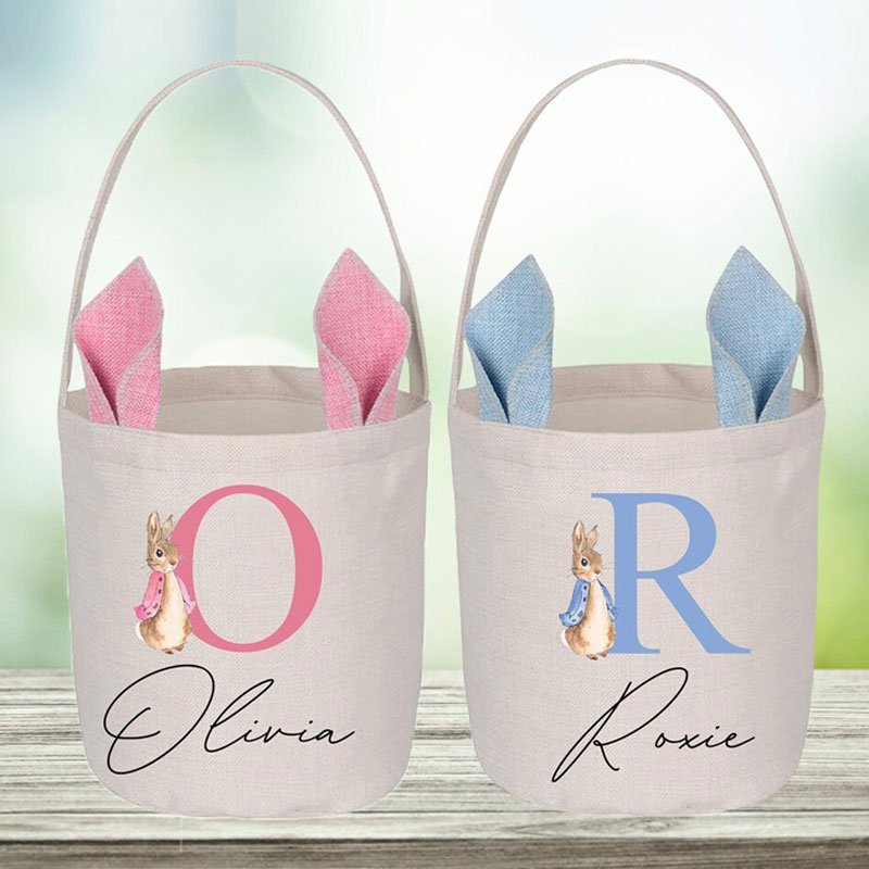 Bunny Easter Basket with Custom Name
