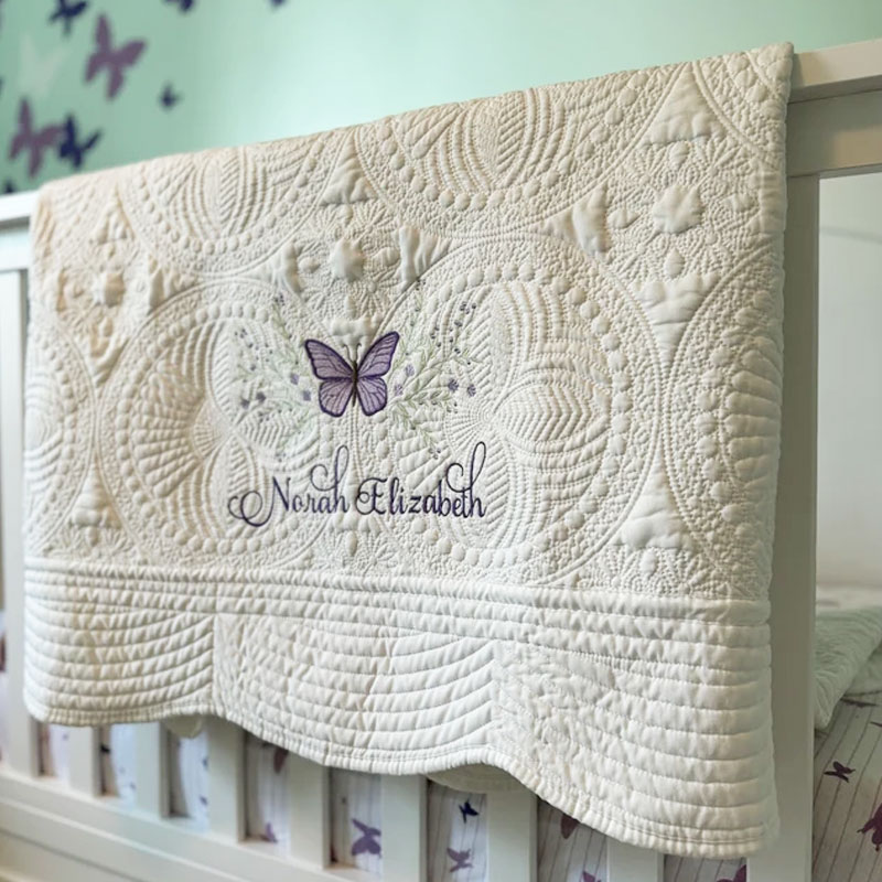 Butterfly Baby Nursery Blanket Heirloom Baby Quilt