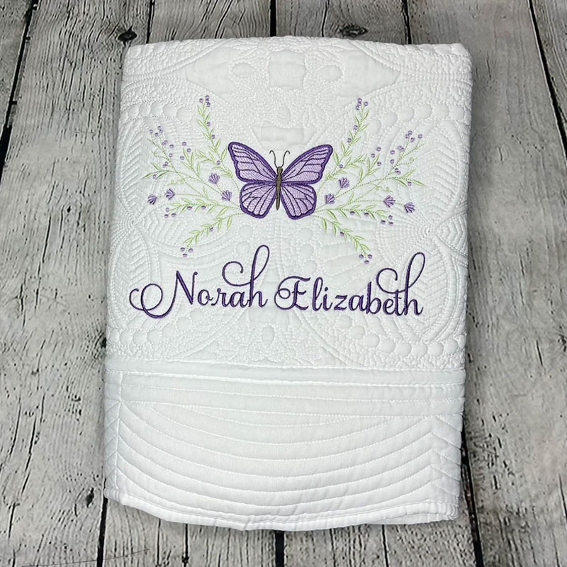 Butterfly Baby Nursery Blanket Heirloom Baby Quilt