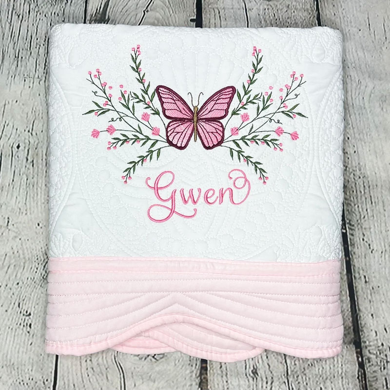 Butterfly Baby Nursery Blanket Heirloom Baby Quilt