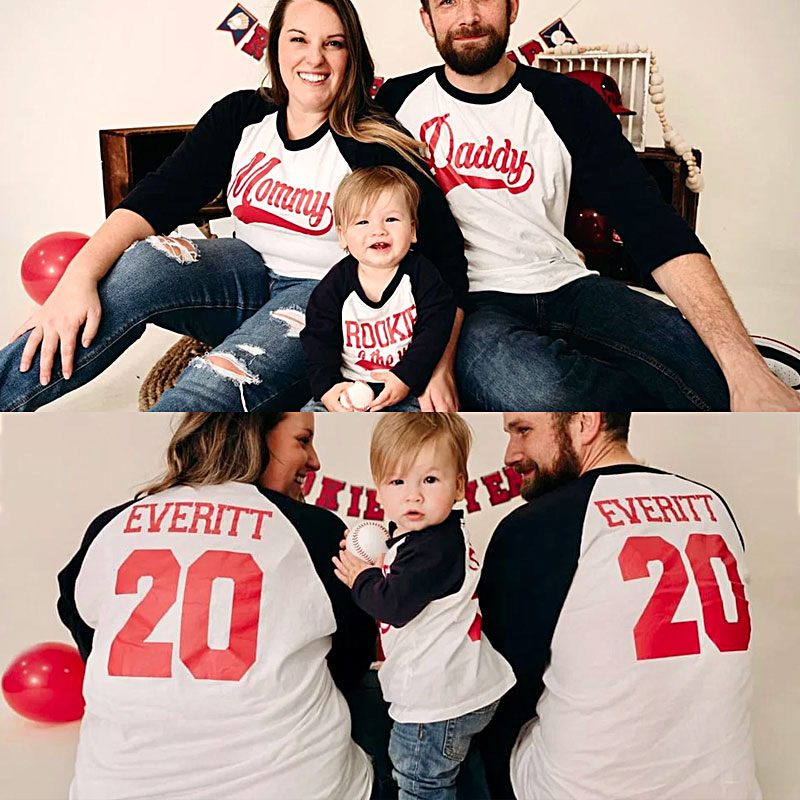 Custom Daddy, Mommy and Me Matching Rookie Shirt