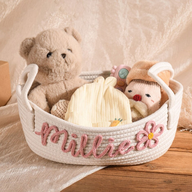 Custom Baby Shower Gift Basket, Portable Diaper Storage