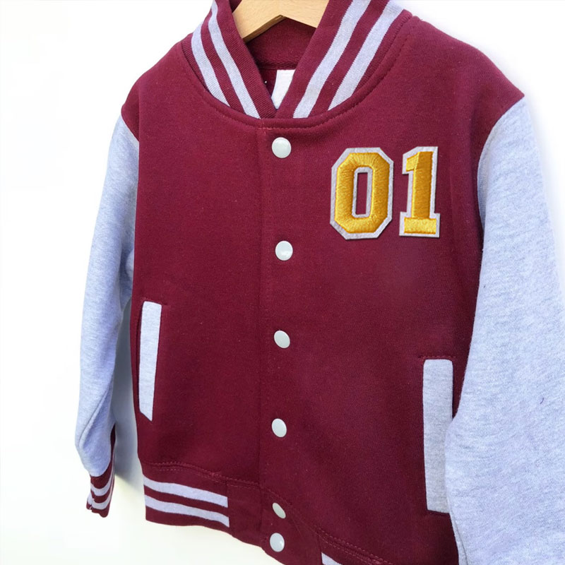 Personalised Embroidery Patch Toddler Varsity Jacket for 1-11 Years
