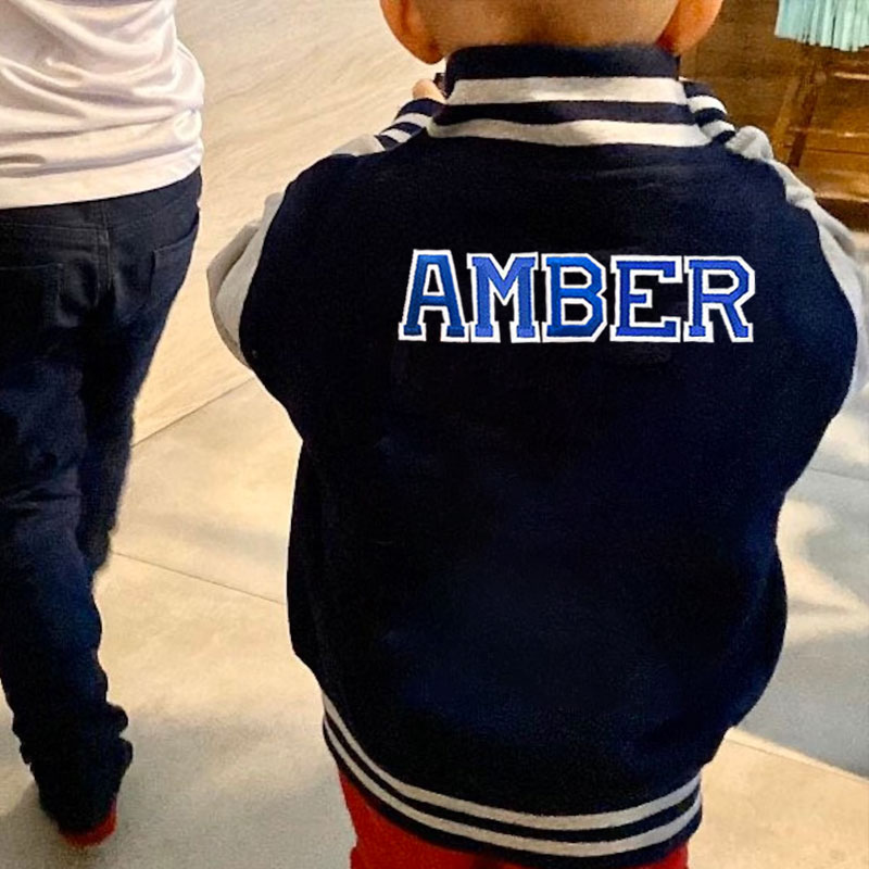 Personalised Embroidery Patch Toddler Varsity Jacket for 1-11 Years