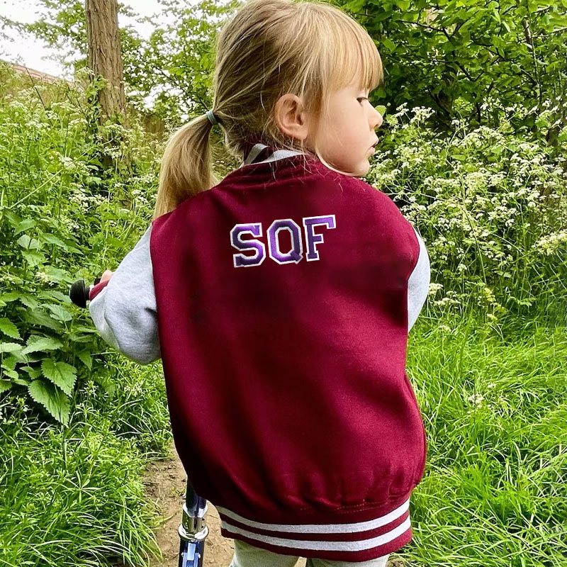 Personalised Embroidery Patch Toddler Varsity Jacket for 1-11 Years