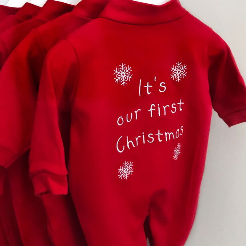 Personalised Twins 'It's Our First Christmas' Sleepsuit Set (2 pieces)