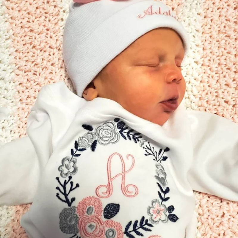  Personalized Floral Gown Newborn Girl Coming Home Outfit