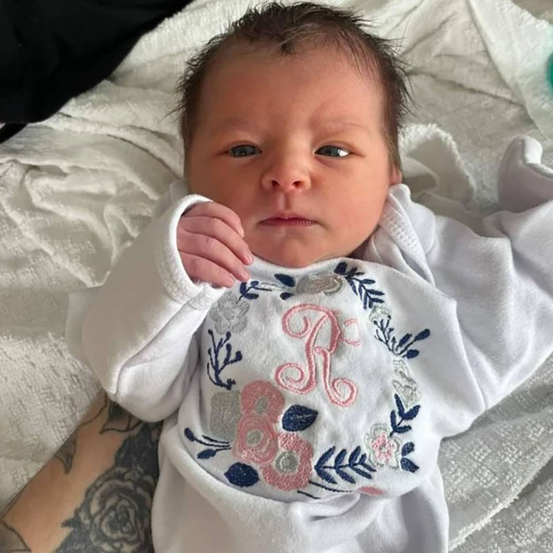  Personalized Floral Gown Newborn Girl Coming Home Outfit