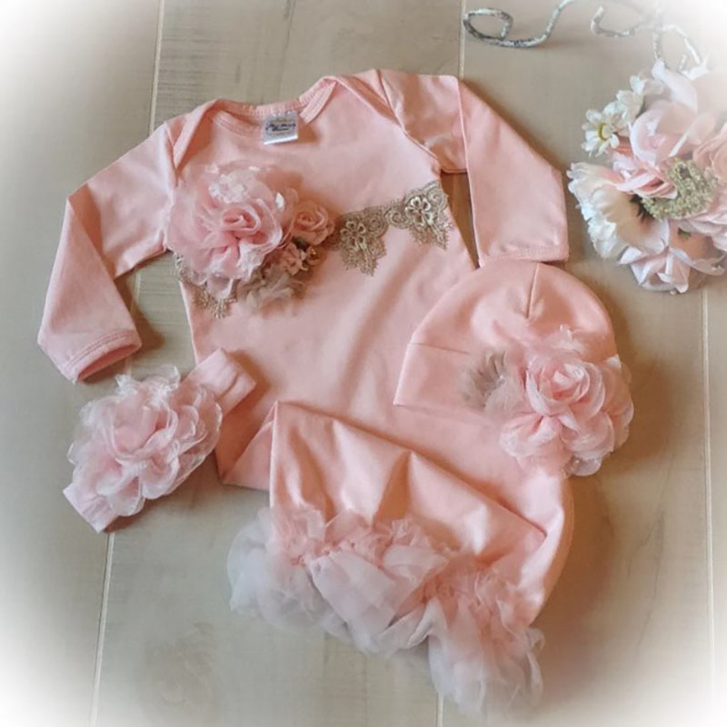 Pink Take Home Gown Newborn Girl Coming Home Outfit