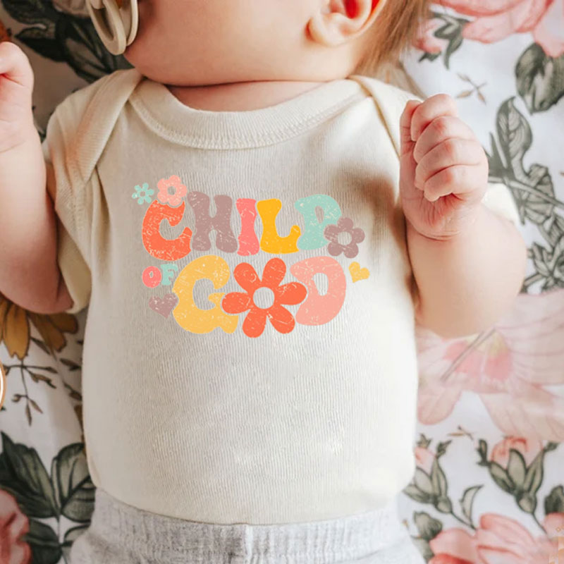 Child of God Baby Bodysuit - Retro Religious