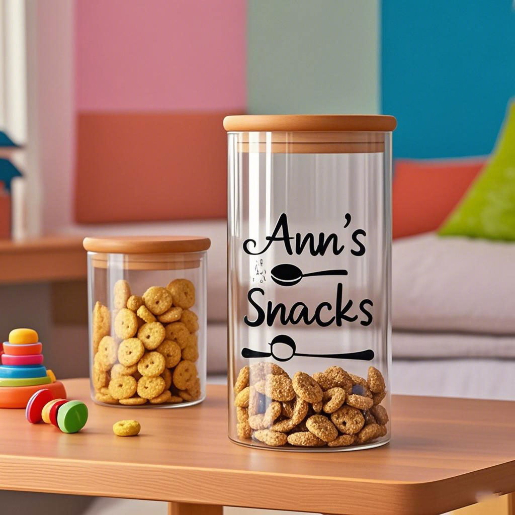 Children's Snack Box Clear Glass Storage Jar