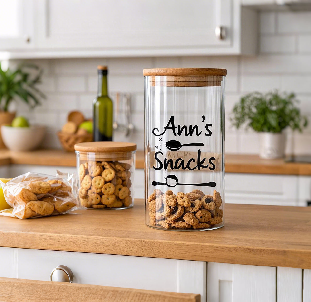 Children's Snack Box Clear Glass Storage Jar