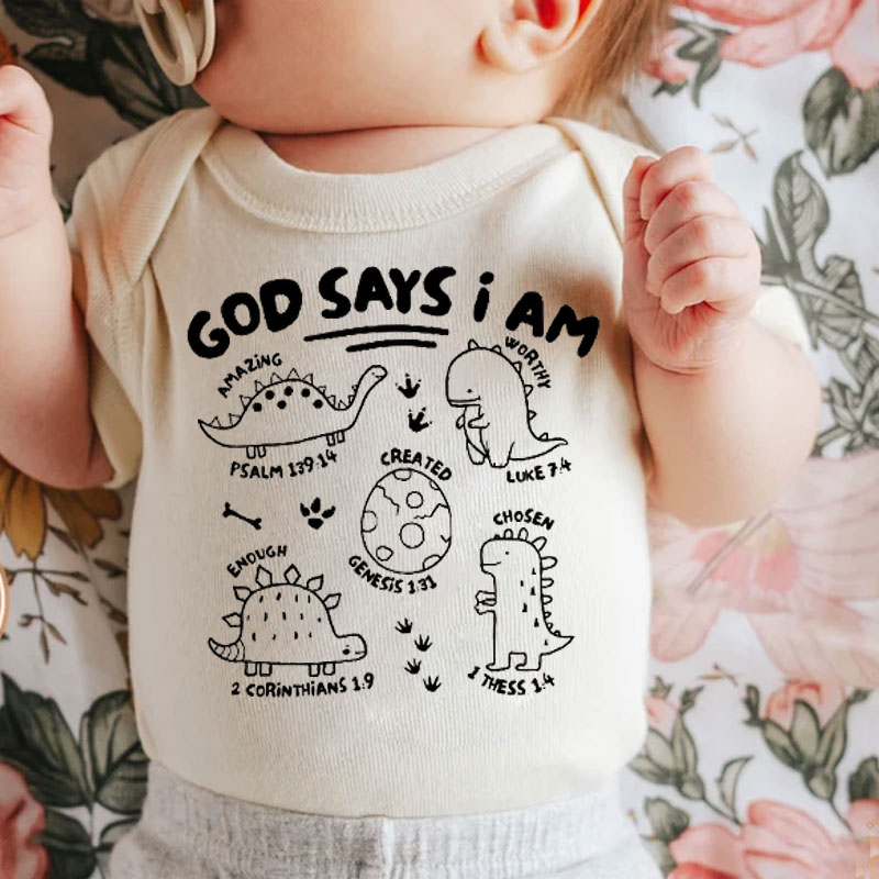 Christian Baby Bodysuit - God Says I Am Christian
