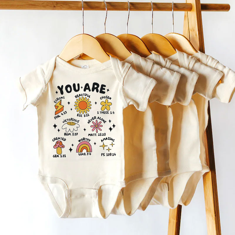 Christian Baby Bodysuit - You Are Strong Beautiful