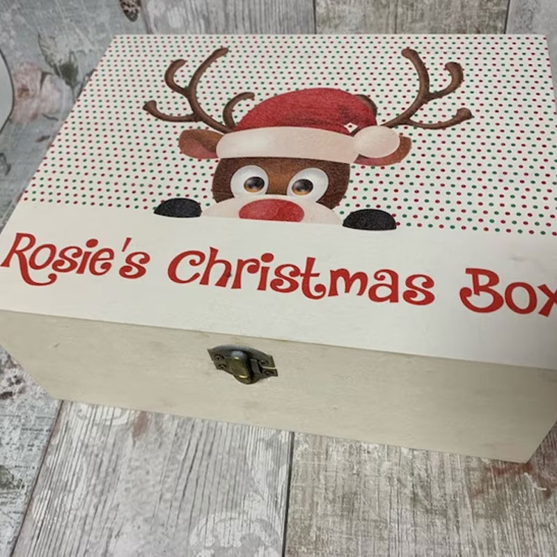 Christmas Box Christmas Eve Box Christmas Gift Wooden Box
