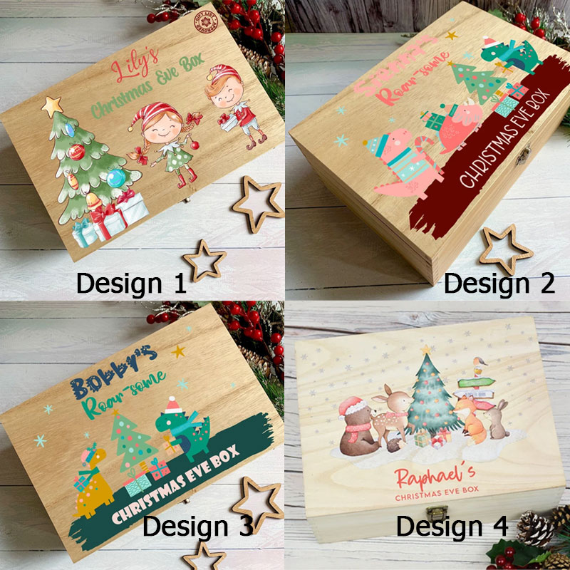 Christmas Eve box Wooden Personalised Christmas Crate