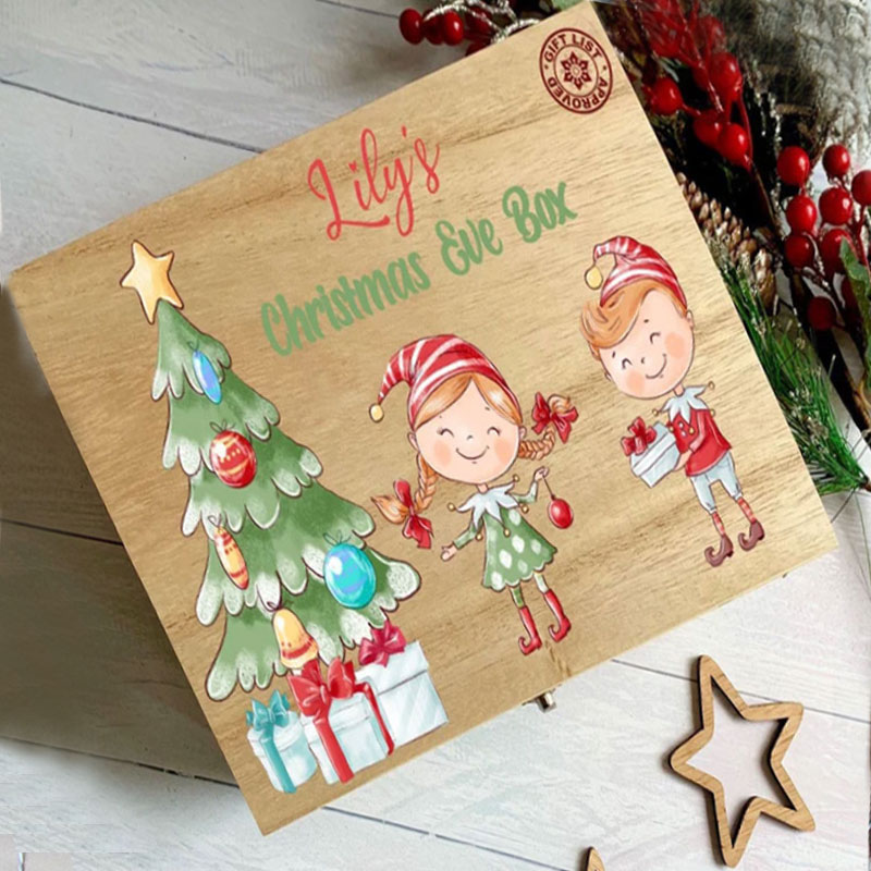 Christmas Eve box Wooden Personalised Christmas Crate