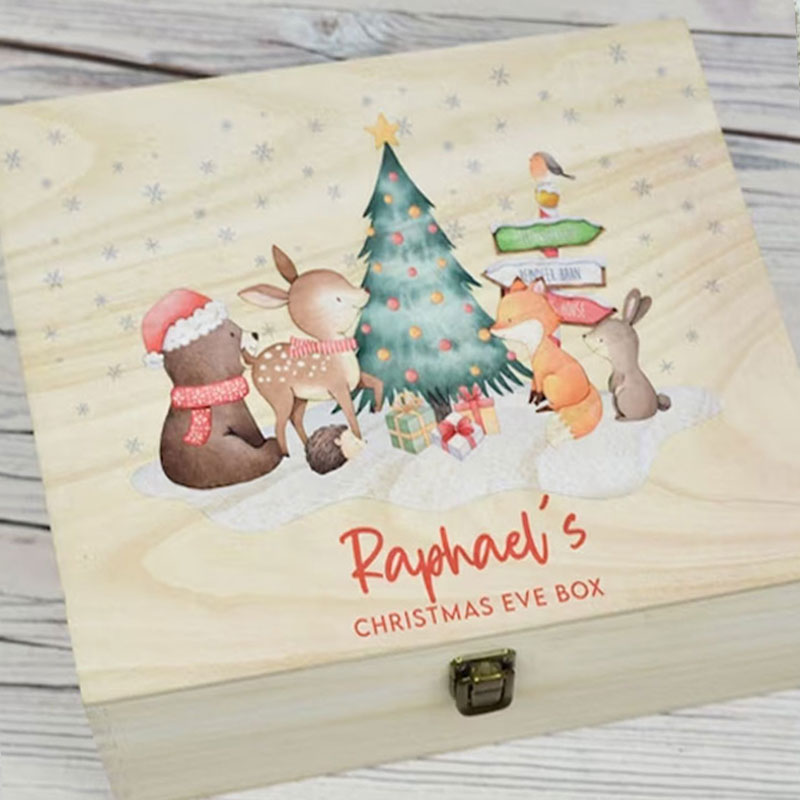Christmas Eve box Wooden Personalised Christmas Crate