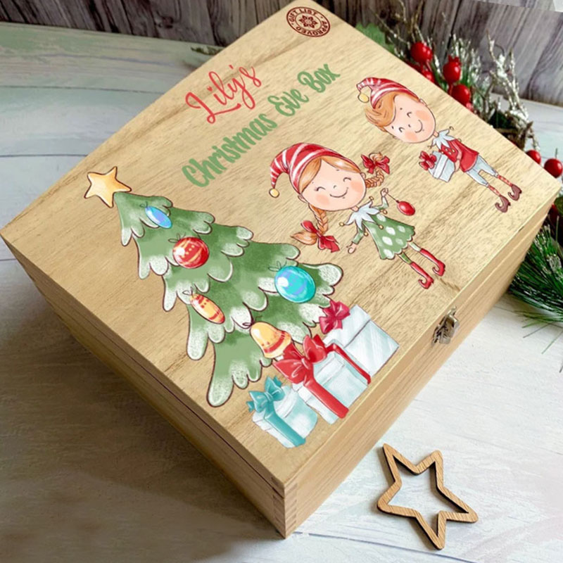 Christmas Eve box Wooden Personalised Christmas Crate