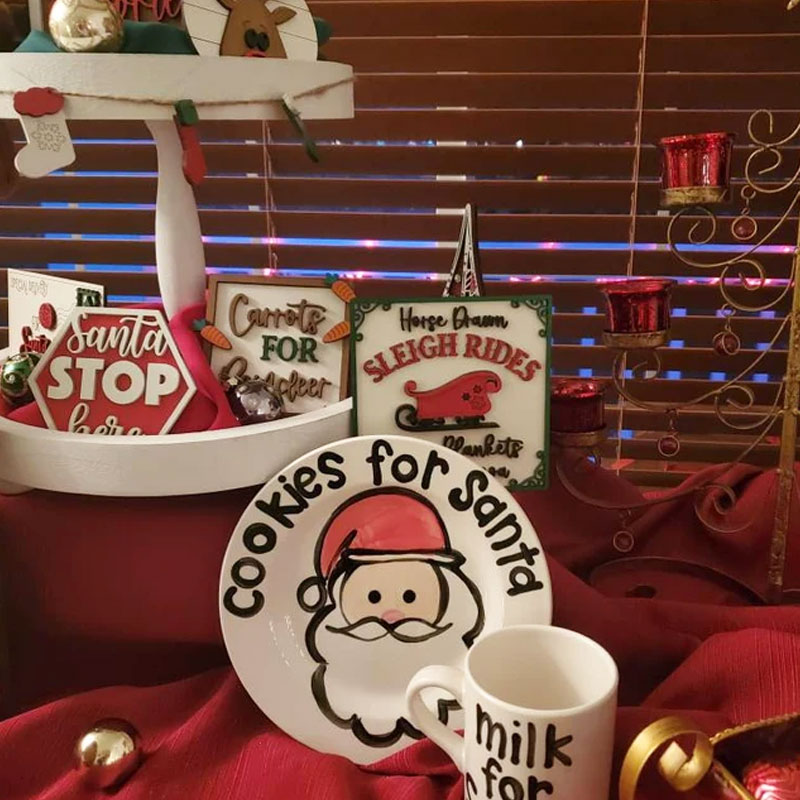 Cookies and milk for Santa personalized plate mug