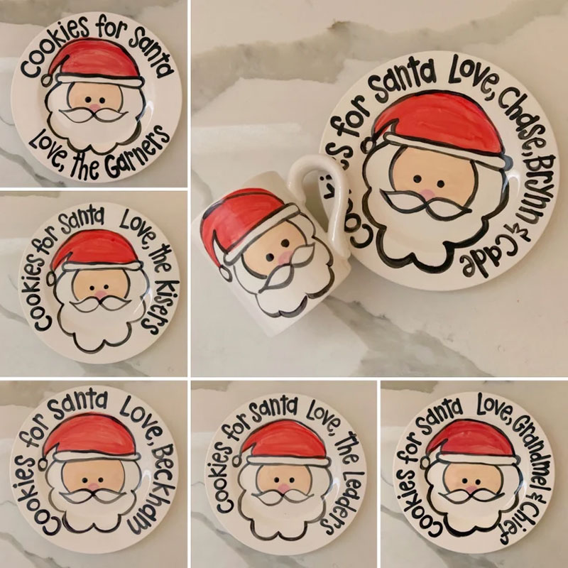 Cookies and milk for Santa personalized plate mug