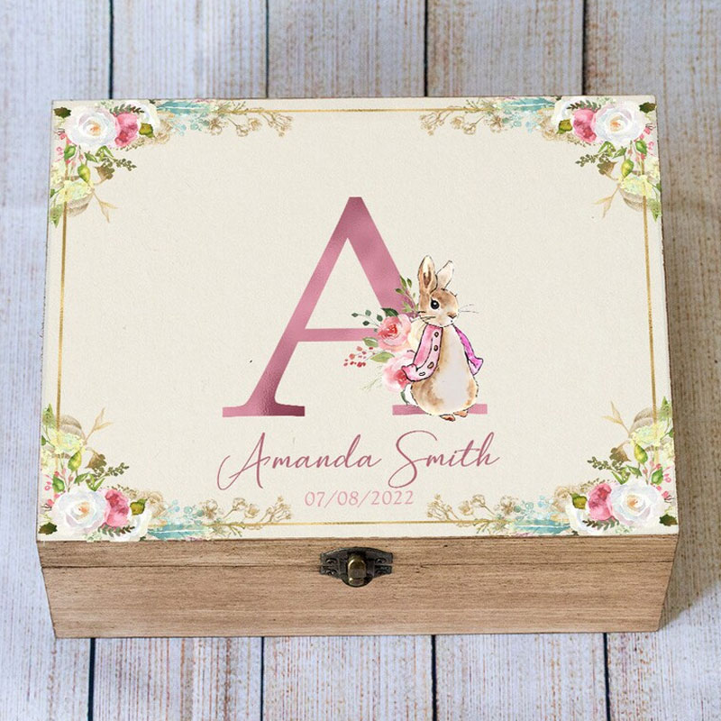 Custom Baby Gift Memory Box Peter Rabbit