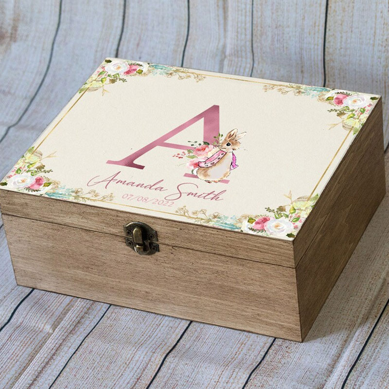 Custom Baby Gift Memory Box Peter Rabbit