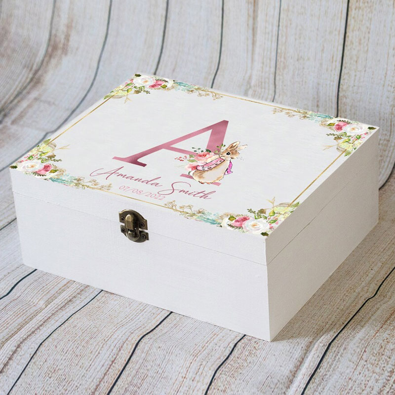 Custom Baby Gift Memory Box Peter Rabbit